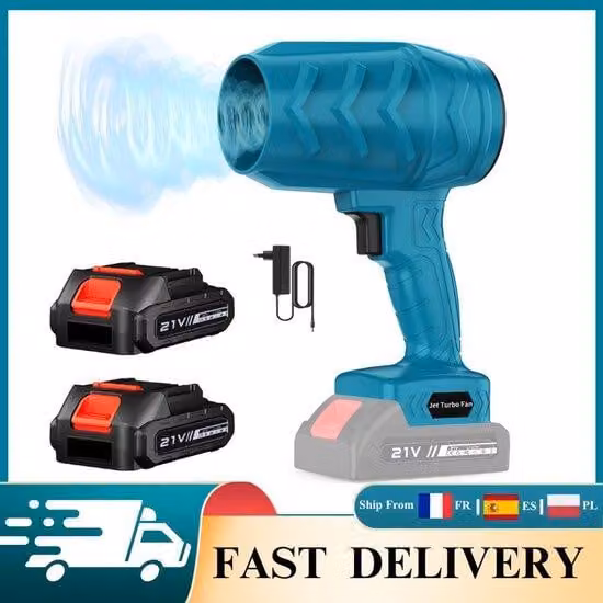 Soffiatore Turbo - 36.000 giri al minuto - Senza fili - Portatile - Batteria da 21 V