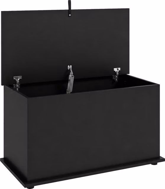 Cassapanca contenitore HOMCOM con cerniera di sicurezza, colore nero, L: 80 cm, P: 40 cm, H: 45 cm – 1