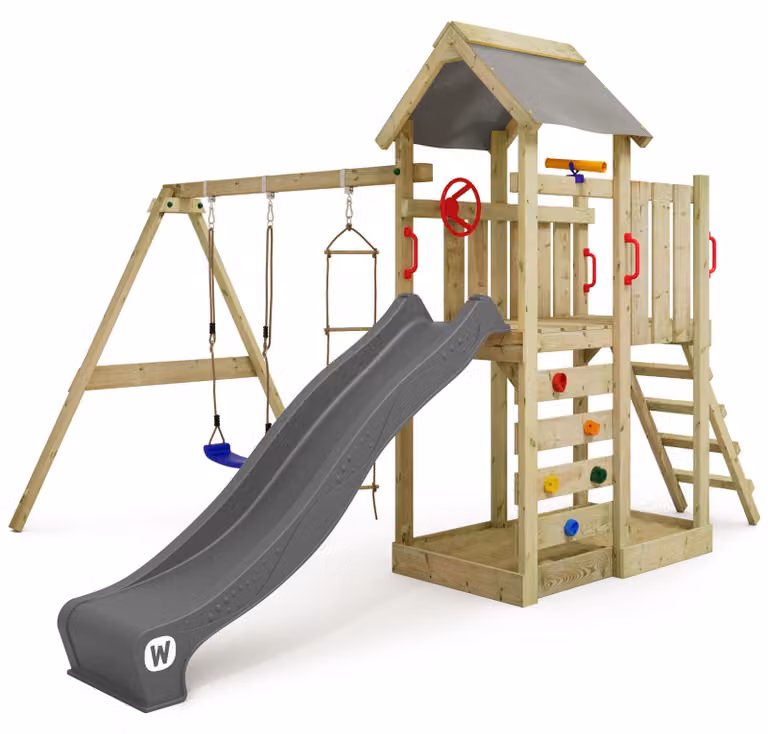 Torre giochi Wickey MultiFlyer con altalena e scivolo in antracite