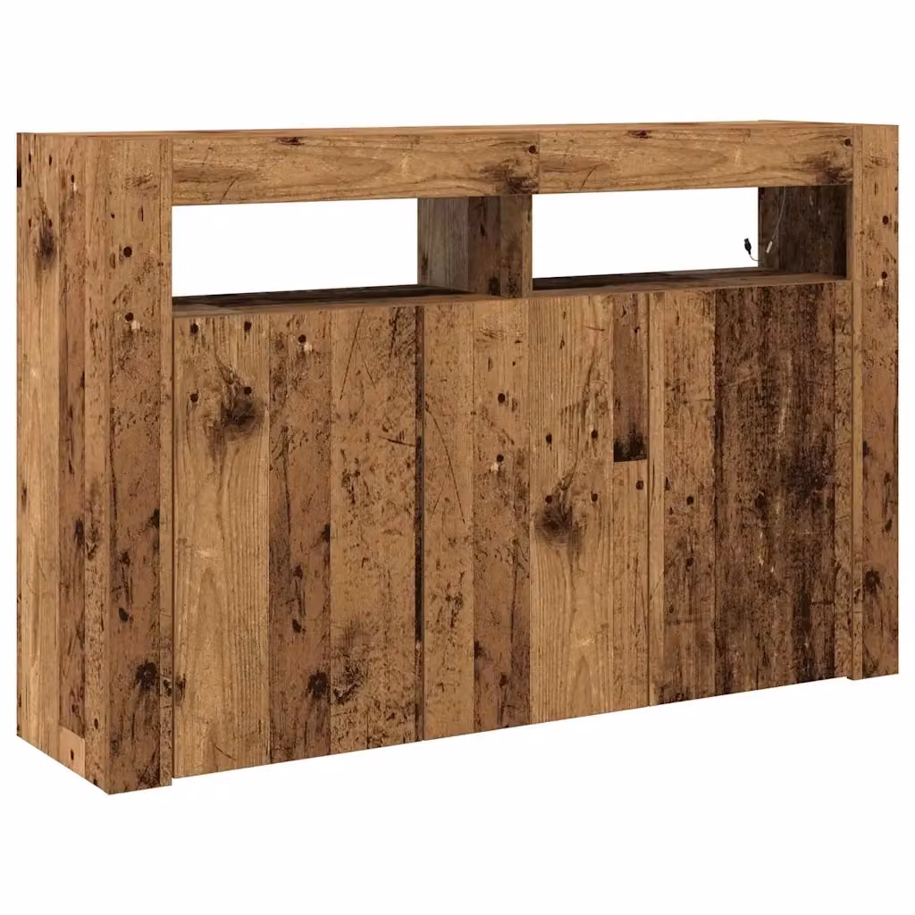 Credenza moderna vidaXL in legno marrone con illuminazione integrata L: 116 cm, P: 30 cm, H: 75 cm – 2