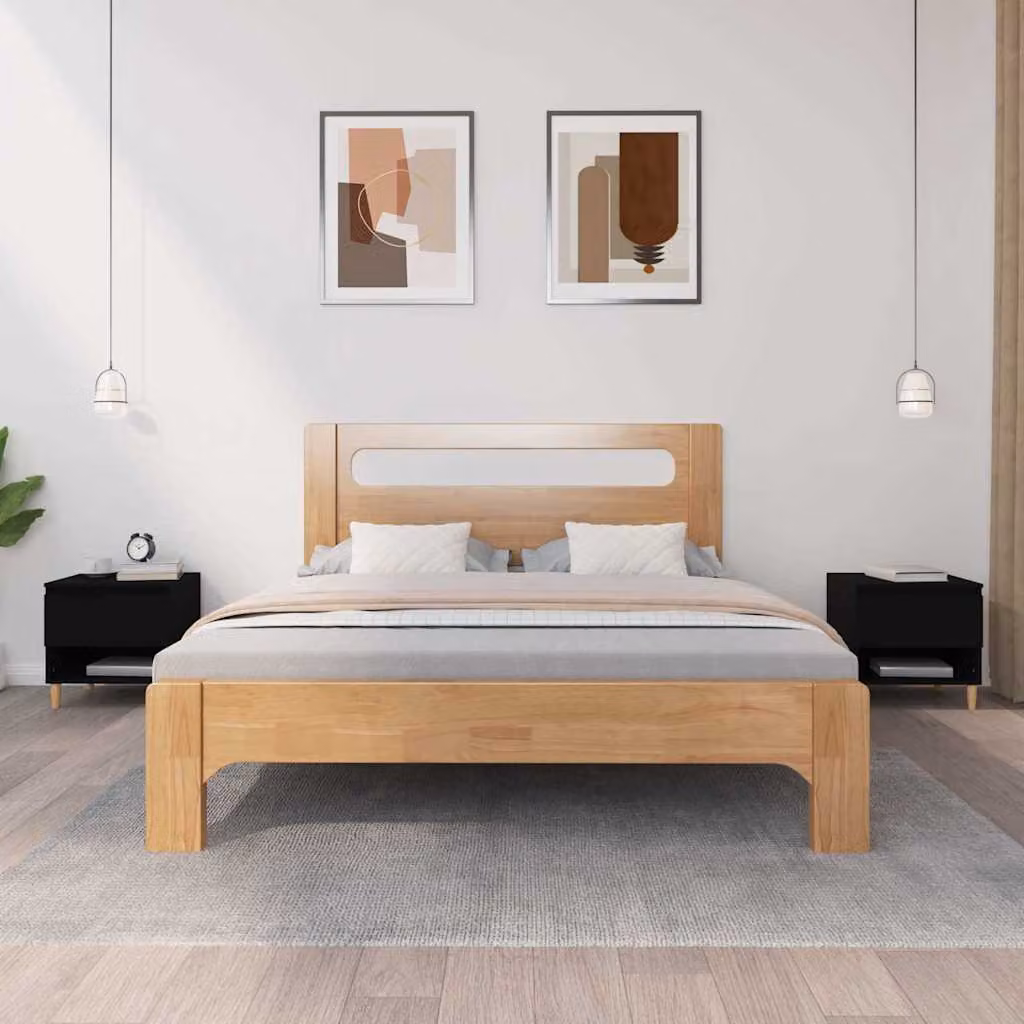 Set di 2 comodini moderni vidaXL in legno multistrato nero L/P/H: 50 x 46 x 50 cm