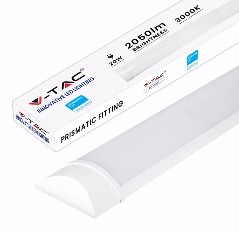 V-TAC VT-8-10 lampada led plafoniera sottile tubo prismatico chip samsung 10W 100lm/W 30cm 3000k IP20