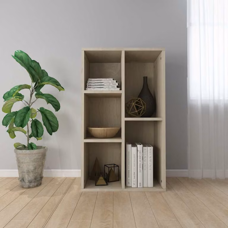 Libreria/Credenza vidaXL in Legno MDF e Rovere, Colore Marrone e Beige, L 50 cm x P 25 cm x H 80 cm