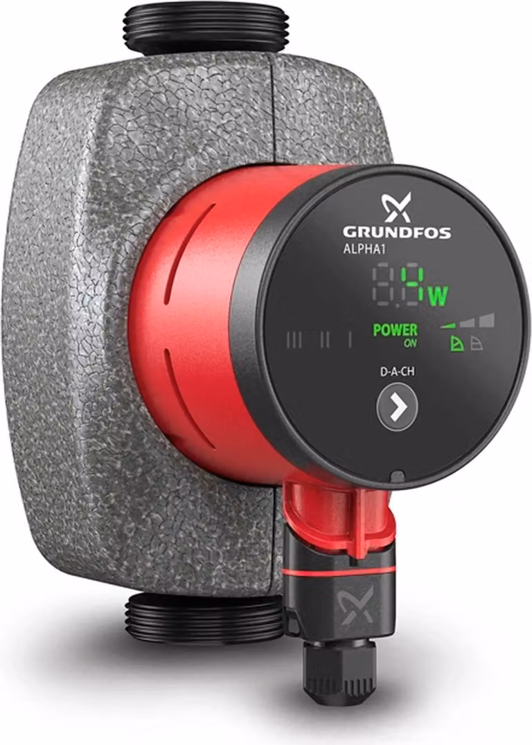 Pompa di circolazione ad alta efficienza Grundfos, ALPHA1, 25-60 N, 180 mm, 1x230V, G 1 1/2, DACH, 1 pz.