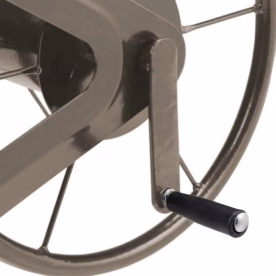 Serpentino per giardino in acciaio 60m con connessione rapida, supporto per tubo e fissaggio per pavimento, colore marrone, tubo per giardino con serpentina