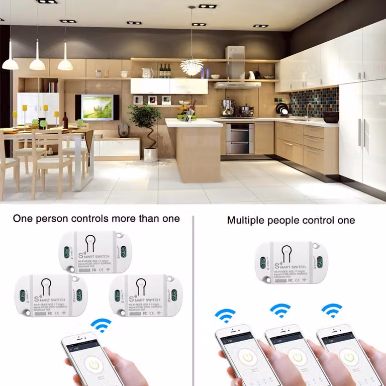 Tuya WIFI Modulo di conversione domestico intelligente Interruttore telecomandato con temporizzatore Adattatore controller multiuso Compatibile con Alexa Home