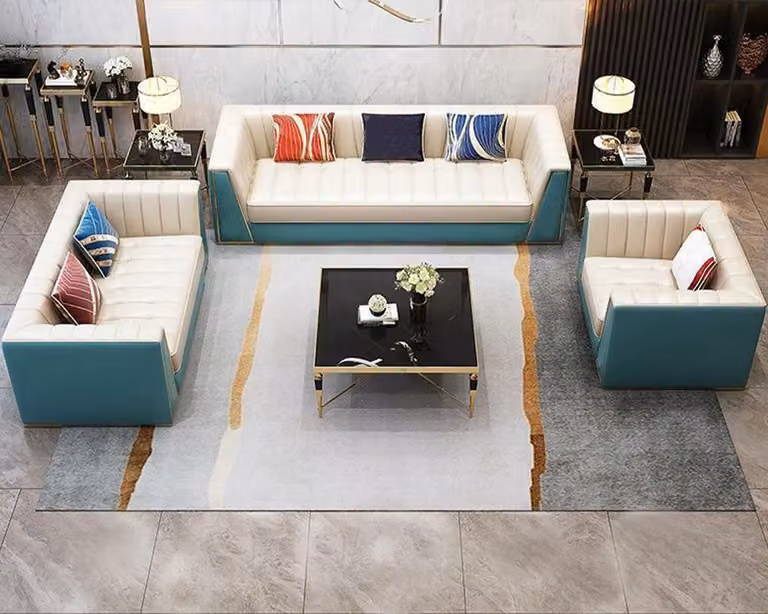 Ledersofa Sofa Couch Polster 321 Sitzer Couchtisch 2x Beistelltisch 6tlg.