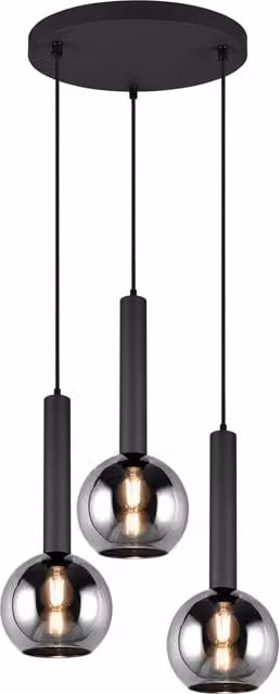 Lampadario a sospensione Clayton Trio di Trio Leuchten in metallo e vetro multicolore