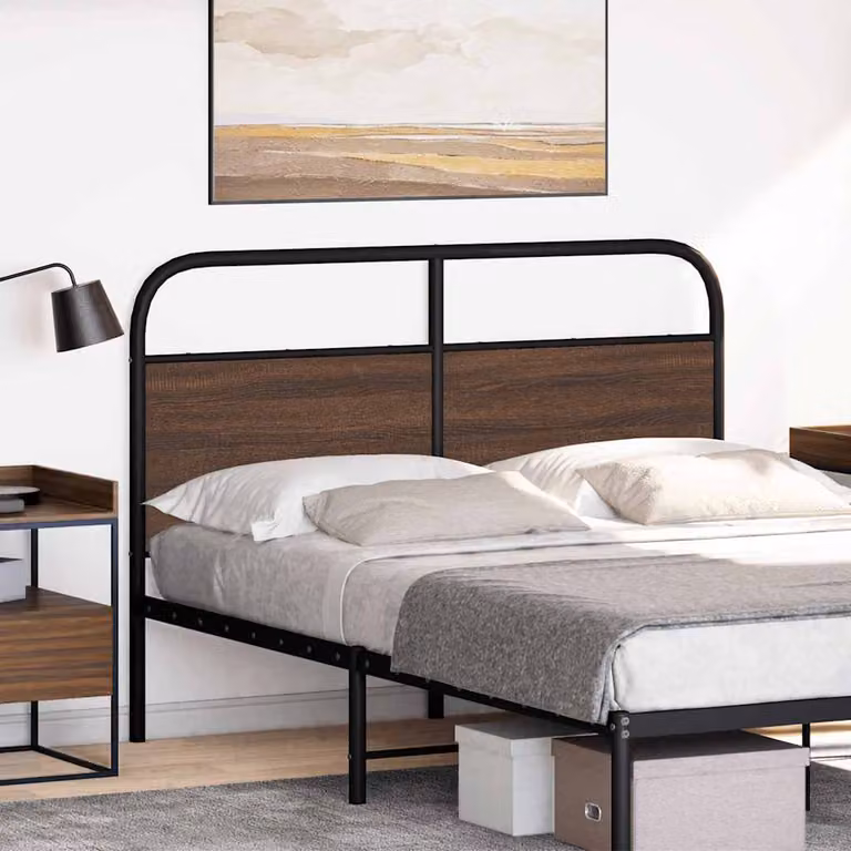 vidaXL Testiera di Ricambio Rovere Marrone 120 cm Acciaio