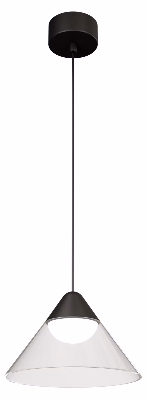 Lampada a Sospensione LED Ark Surface 6W 90º 2700K Nero/Trasparente, Design Conico per Interni - Beneito & Faure - Illuminazione