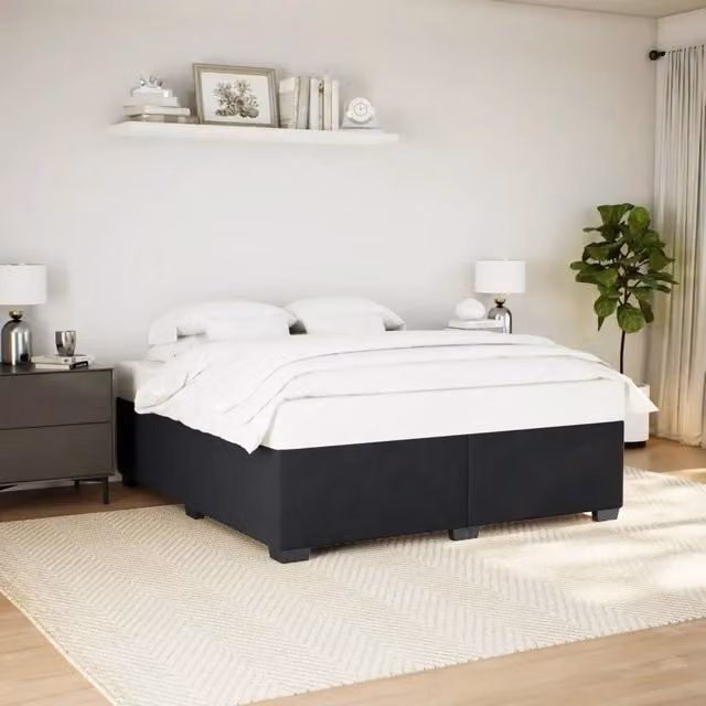 Giroletto vidaXL in Velluto Nero con Doghe in Legno 200x200 cm