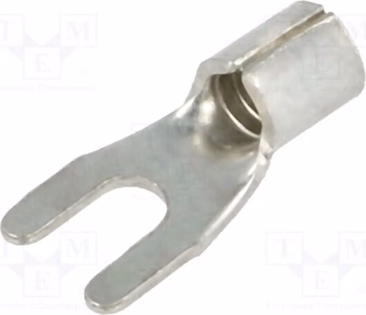 10 connettori a crimpare: terminale a forcella M3,5, per cavi da 4 a 6 mm², collegamento a crimpare, isolato (modello BM 01314)