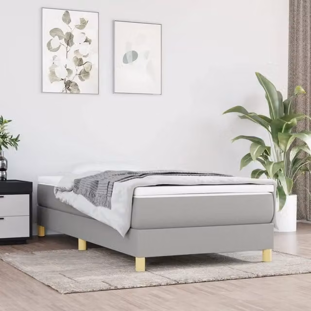 Giroletto a Molle con Materasso-Struttura Letto Grigio Chiaro 80x200 cm Tessuto 651810