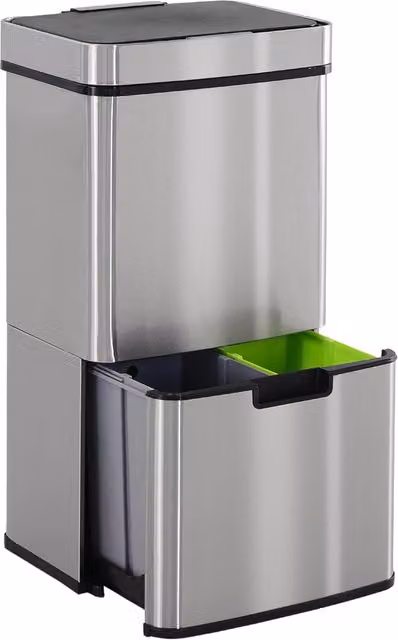Pattumiera 72L 3 Scomparti con Sensore Infrarossi ¨C Zephmum ¨C Acciaio e ABS 42x30x81 cm