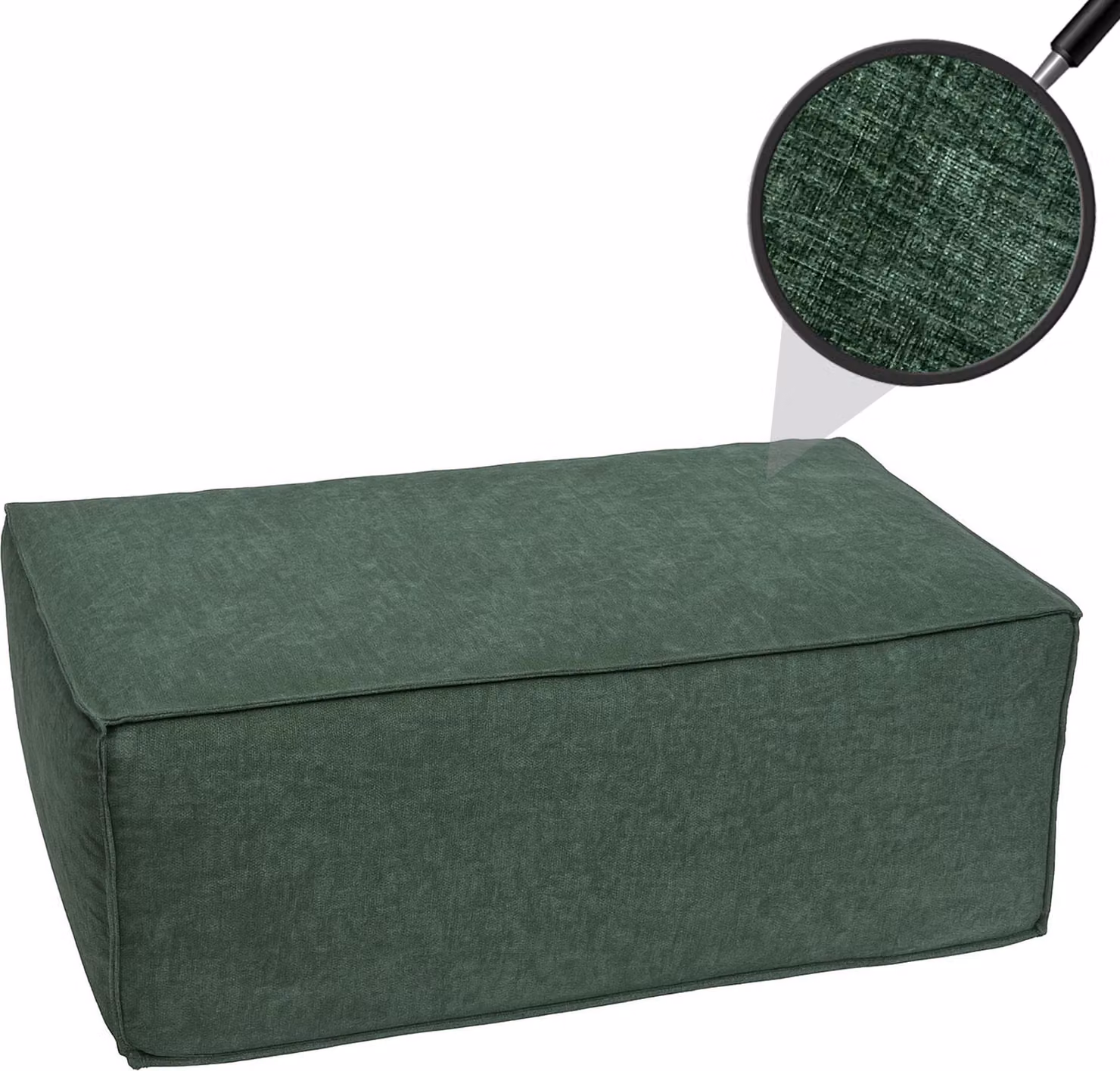 Pouf/accessori per divano HWC-O54, poggiapiedi poggiapiedi chaise longue, tessuto/tessuto 300g/m² 38x97x70cm ~ verde
