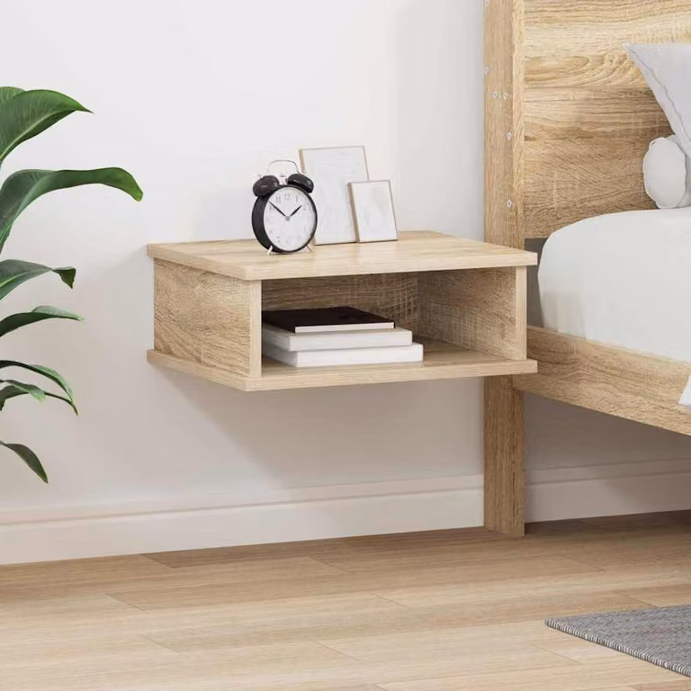 Comodino moderno vidaXL in legno ingegnerizzato Rovere Sonoma, colore beige/marrone, L 40 cm x P 31 cm x H 15 cm