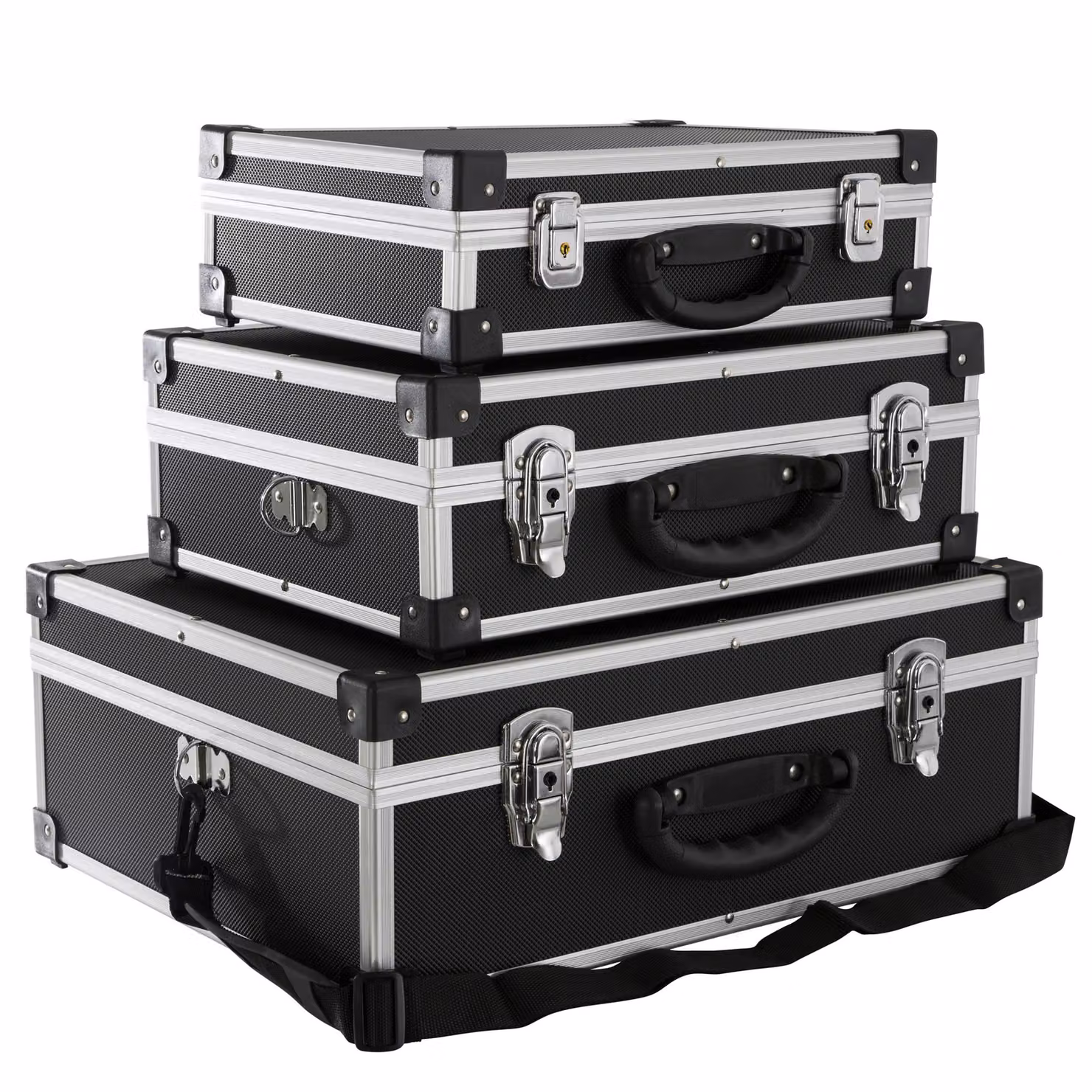 Set di 3 valigie da trasporto AREBOS da 50 L | box universale, chiudibile a chiave, maniglia di trasporto e serratura