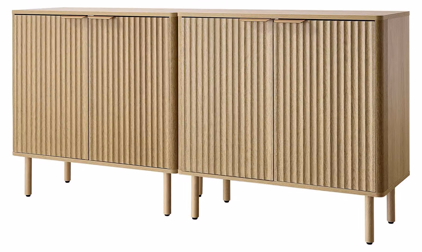Credenza da cucina SucceBuy in stile Mid-Century, tavolino da bar zigrinato con 2 ripiani, credenza a 4 ante, adatta per il soggiorno e l'ingresso, dimensioni: 80x37,5x80 cm