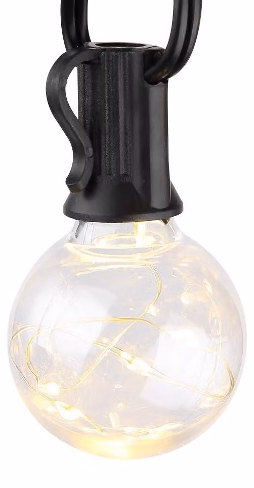 Catena luminosa a LED, colore nero, lunghezza 5,7 metri, grado di protezione IP20