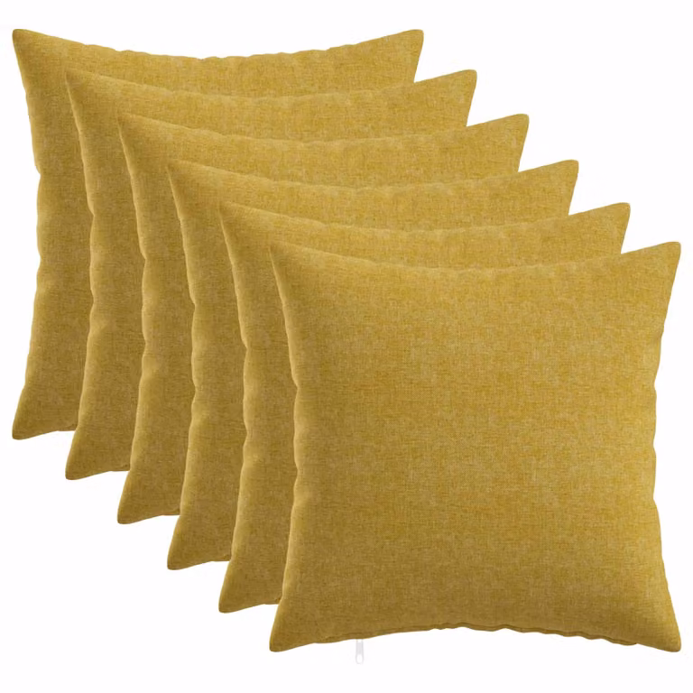 Set di 6 cuscini vidaXL HEERLEN verde chiaro e giallo, forma quadrata con rivestimento lavabile e rimovibile, L/P/H: 45 x 45 x 12 cm