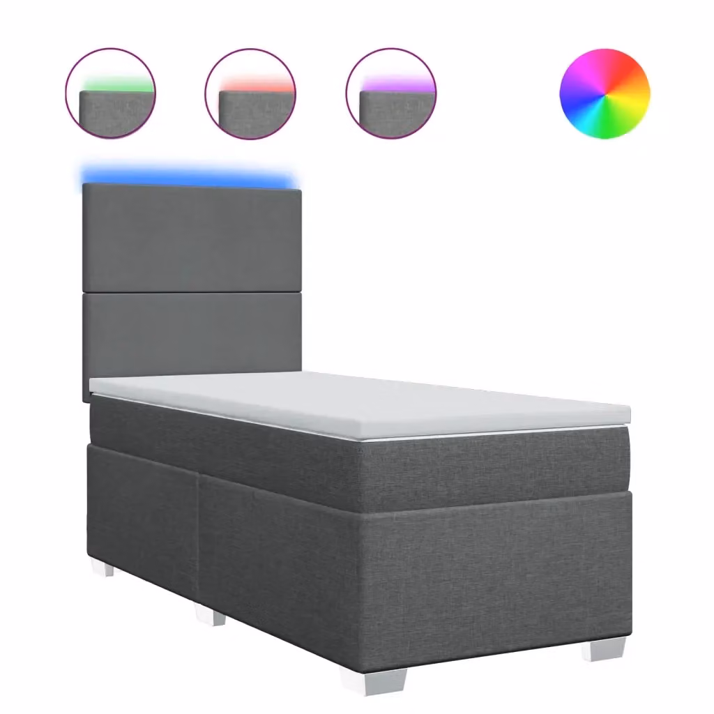 Letto Ibrido Moderno vidaXL con Materasso Grigio e Bianco L/P/H: 200 x 90 x 150,5 cm – 2