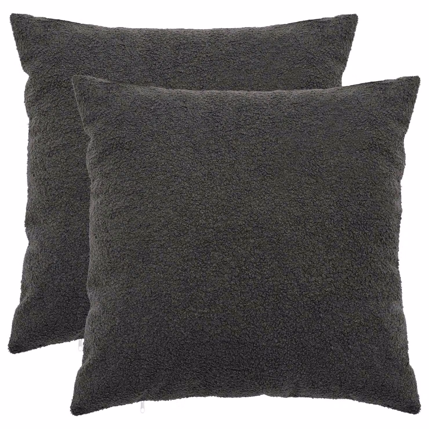 Set di 2 federe vidaXL HEERLEN in tessuto bouclé grigio scuro, L 55 cm x P 55 cm