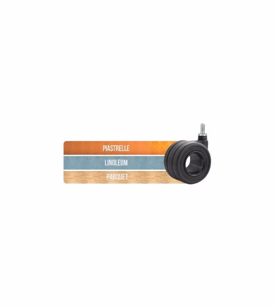 Ruota Whole Nera Poliuretano Mm.65 Perno M10X15