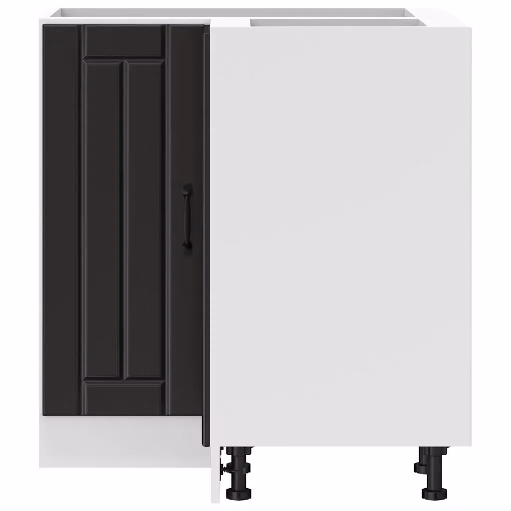 Mobile angolare da cucina moderno HELLOSHOP26 in legno composito nero opaco L/P/H: 75,5 x 75,5 x 81,5 cm
