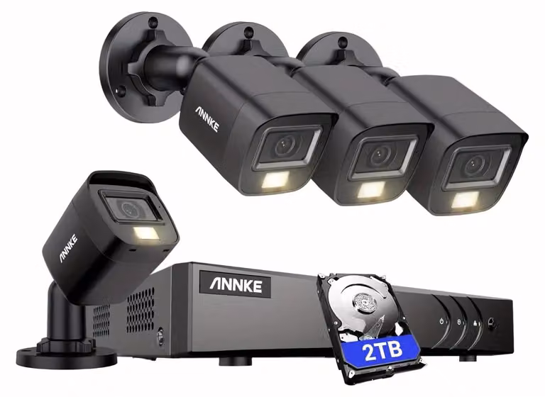 Telecamera di sicurezza – Set di 4 telecamere IP da 12MP con visione notturna a colori e rilevamento tramite intelligenza artificiale