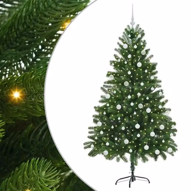 Albero di Natale con 300 LED con supporto-Luci decorative natalizie Verde 180 cm PE 514100