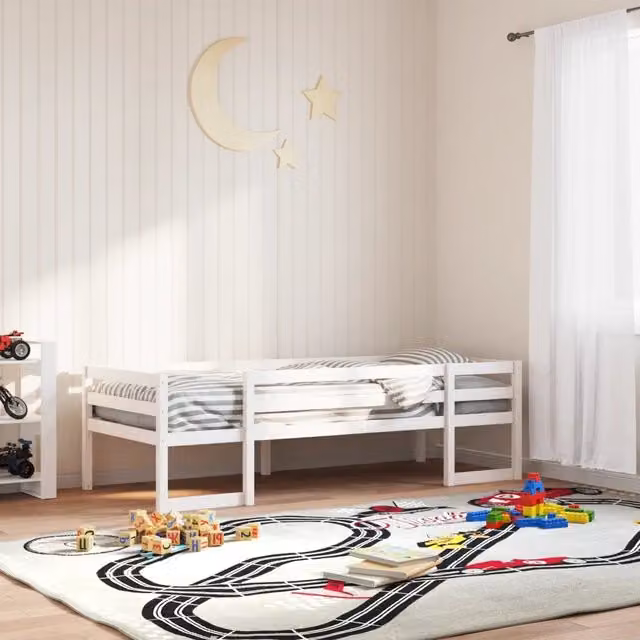 Giroletto per bambini vidaXL in legno massello di pino bianco laccato L/P/H: 195.5 x 90 x 97.5 cm – 1