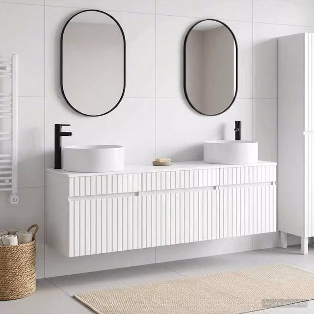 Set di Armadi da Bagno 3 pz Bianco Lucido 49 x 44,5 x 65,5 cm 3405781