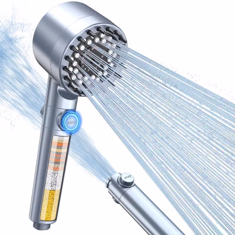 Solidchoice - Doccia con filtro a 15 strati e alta pressione, colore blu