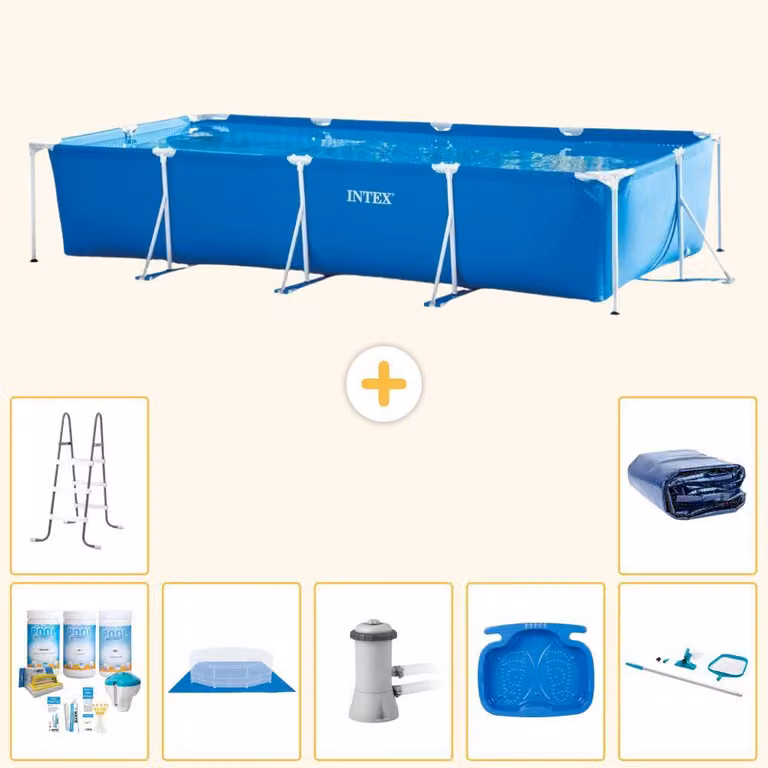 Piscina fuori terra rettangolare - 450x220x84 cm - 8 pezzi - Modello S20079