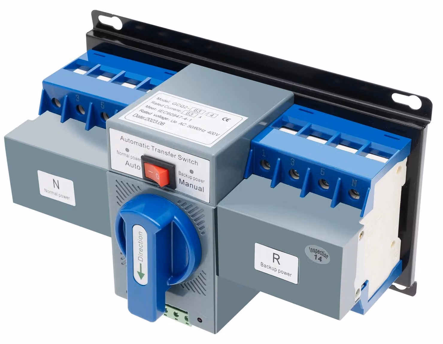 Interruttore di trasferimento automatico - Selettore rete/generatore - 4 poli - 63 A - 220 V - Selettore rotativo - Alimentazione di emergenza