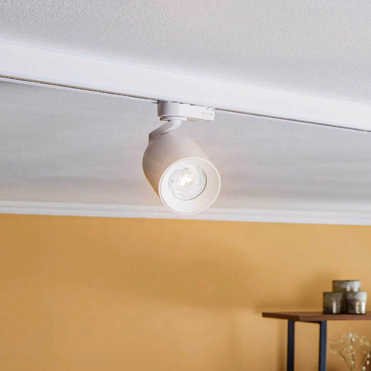 Faretto su binario Arcchio Brinja, bianco, Ø 6,5 cm, GU10 a 3 fasi Brinja Arcchio, dimmerabile, Bianco / Opale, Corridoio, Alluminio, Moderno