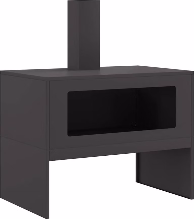 Focolare Nero 80 x 50 x 96 cm Acciaio laminato a freddo
