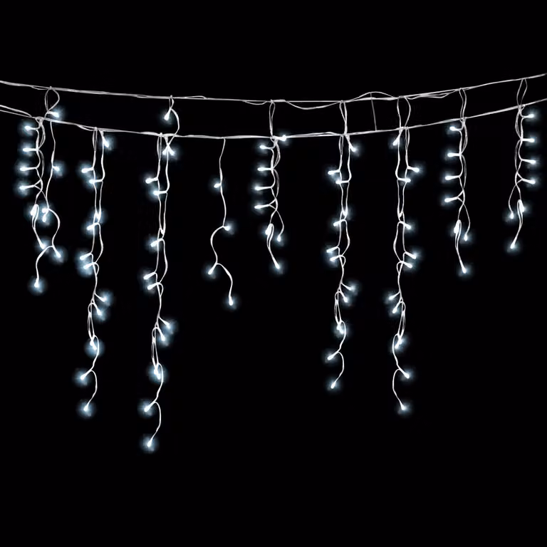 Jopassy 5M LED pioggia di ghiaccio luci fiabesche esterno interno freddo bianco tenda di luce 200 LED ghiaccioli luci di Natale 8 modalità decorazione di Natale giardino festa