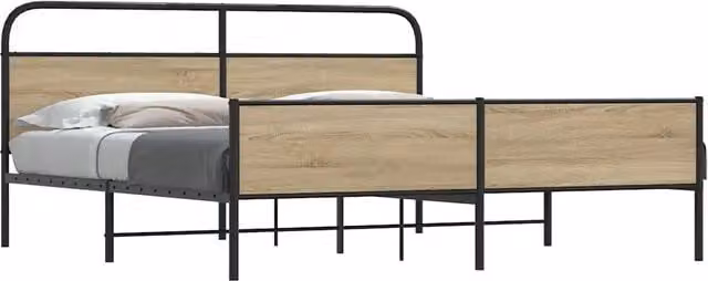 Giroletto in metallo e MDF vidaXL colore Rovere Fumo L/P/H: 207 x 150 x 156 cm
