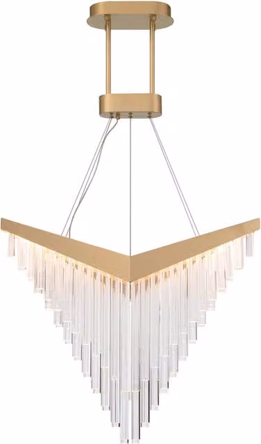 Lampadario a sospensione LED Vivien Quintiesse in oro e trasparente con tecnologia dimmabile e altezza regolabile