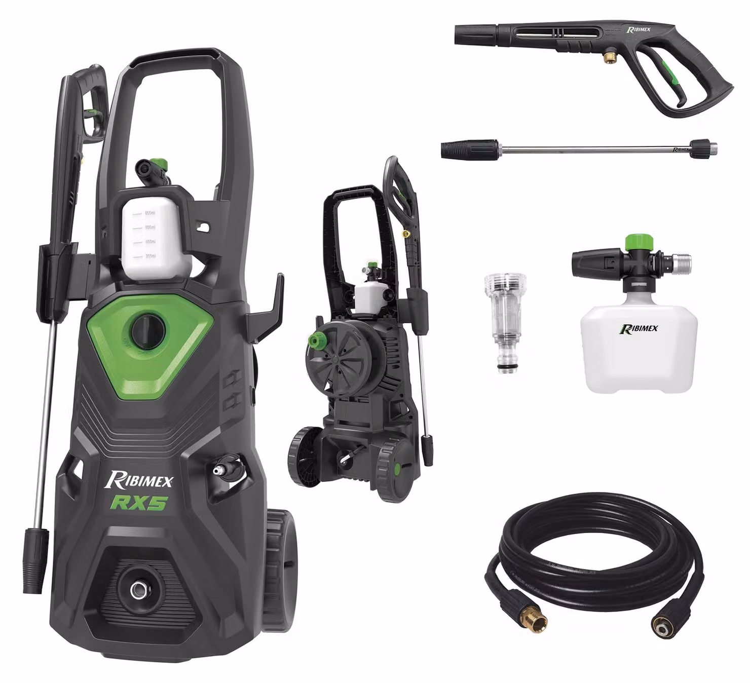 Idropulitrice elettrica - 2200 Watt, 160 bar - Tubo flessibile da 6 metri - Colore nero - Ideale per la pulizia di superfici esterne