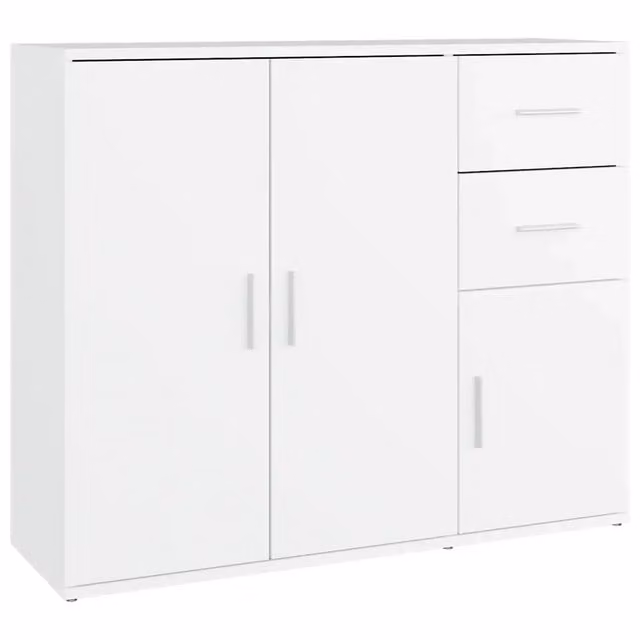 Credenza Buffet da pranzo Bianca in Legno Multistrato L: 91 cm, P: 29,5 cm, H: 75 cm