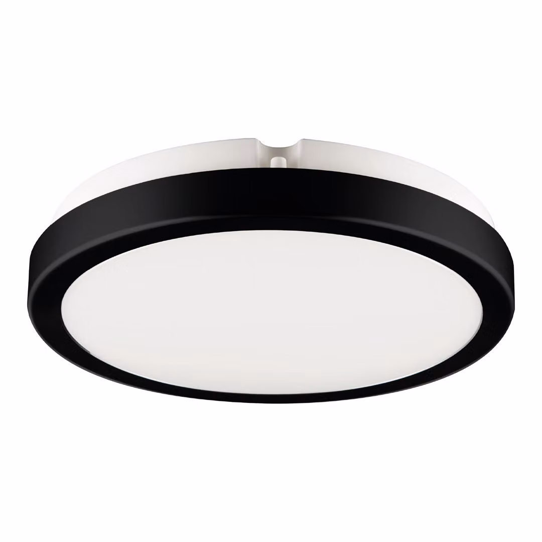 Plafoniera LED rotonda Vera bianco e nero 18W, luce bianca neutra 1900 lm, plastica, dimensioni: 6,3 x 22 x 22 cm, IP65, Eko-Light