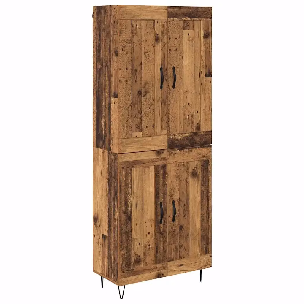 Credenza moderna vidaXL in legno ingegnerizzato e metallo, colore marrone, L/P/H: 69,5 x 34,0 x 180,0 cm – 2