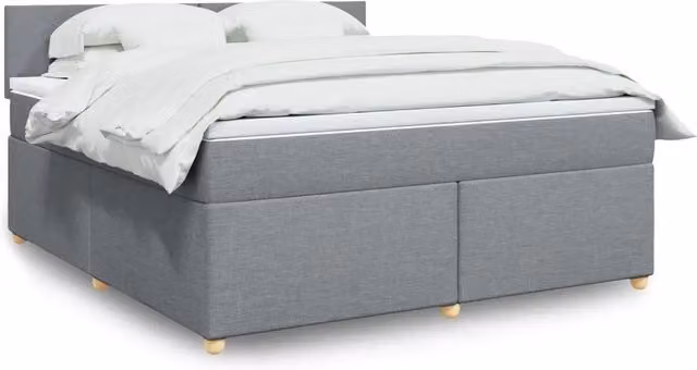 Giroletto a Molle con Materasso Grigio Chiaro180x200 cm Tessuto 3286752