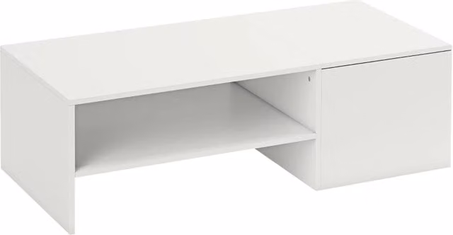 Tavolino da salotto moderno REDOM bianco con meccanismo sollevabile L: 110 cm, P: 52 cm, H: 36 cm – 1