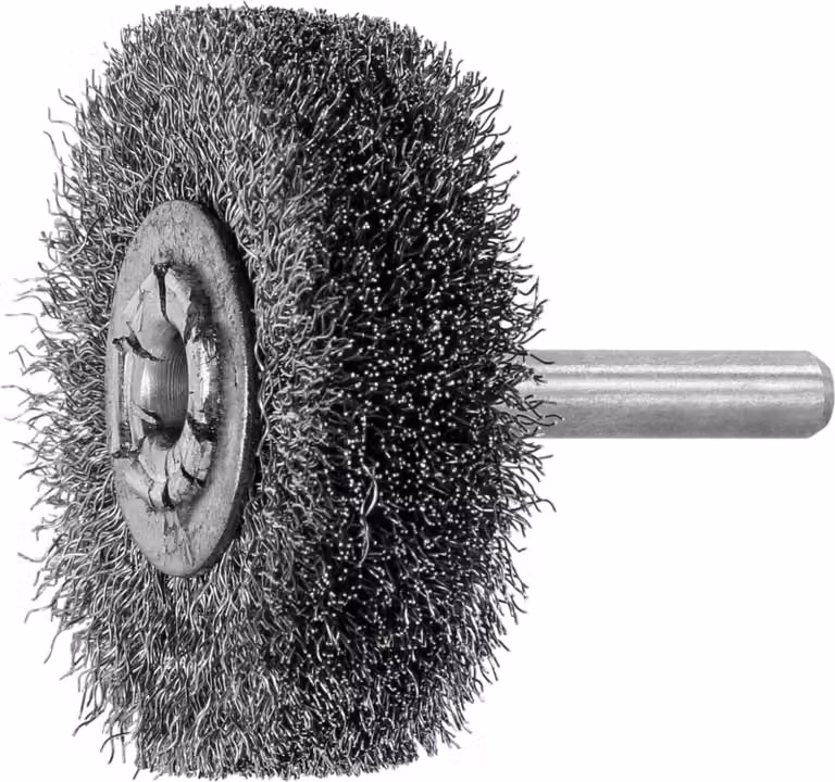 Lessmann Spazzola circolare con gambo INOX completa 0,20 mm, ⌀ spazzola x larghezza setole: 50X15 mm