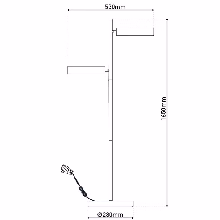 Näve Lampada da terra a LED Tessa, dimmerabile, Nero, Soggiorno / Sala da pranzo, Metallo, Moderno, Lampada LED da terra