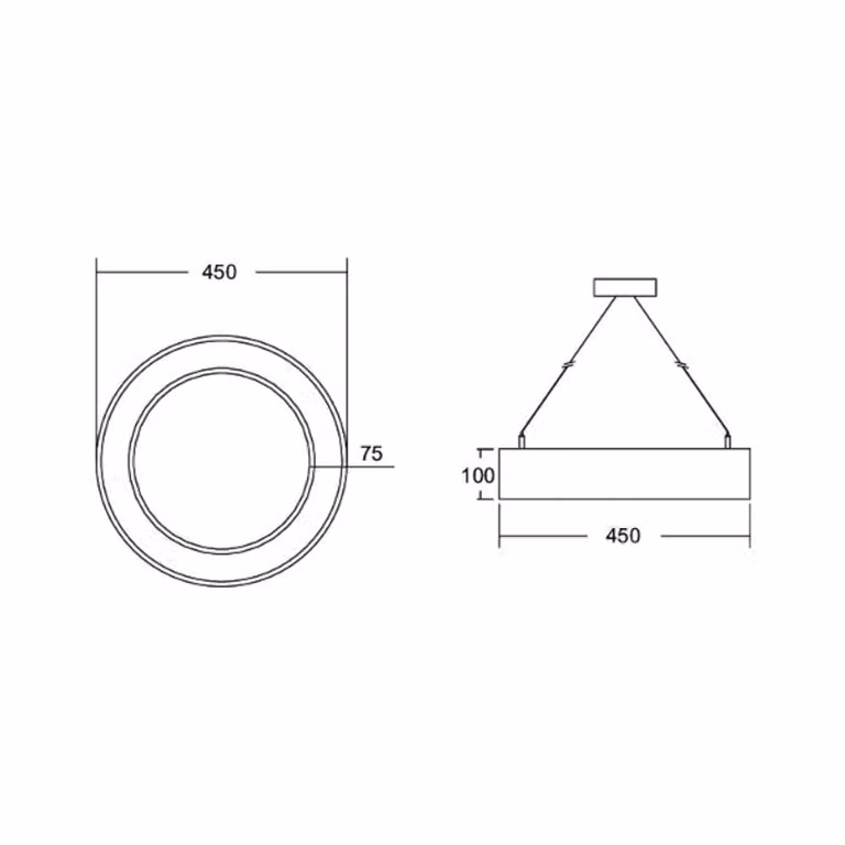 BRUMBERG Anello cerchio Biro10 diretto DALI Ø 45cm argento 4000K Biro Circle Ring, dimmerabile, Alluminio / Grigio / Zincato, Studio / Ufficio, Alluminio, Moderno
