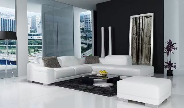 Wohnlandschaft Polster Ecke Eck Sofa + USB Garnitur Landschaft Leder Sitz 2711C